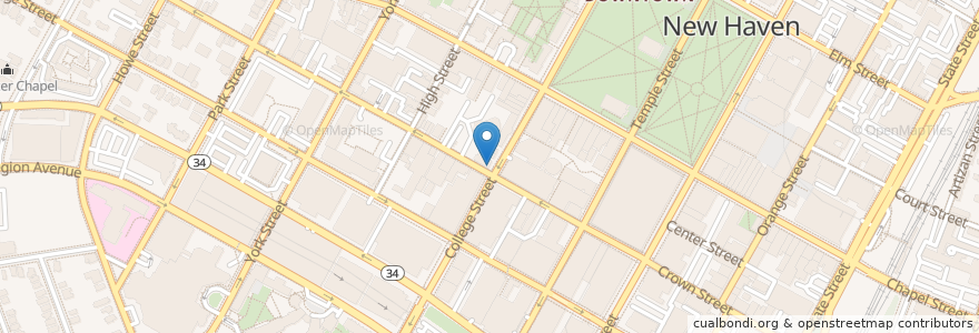 Mapa de ubicacion de Pacifico Restaurant en 美利坚合众国/美利堅合眾國, 康涅狄格州 / 康乃狄克州, New Haven County, New Haven.