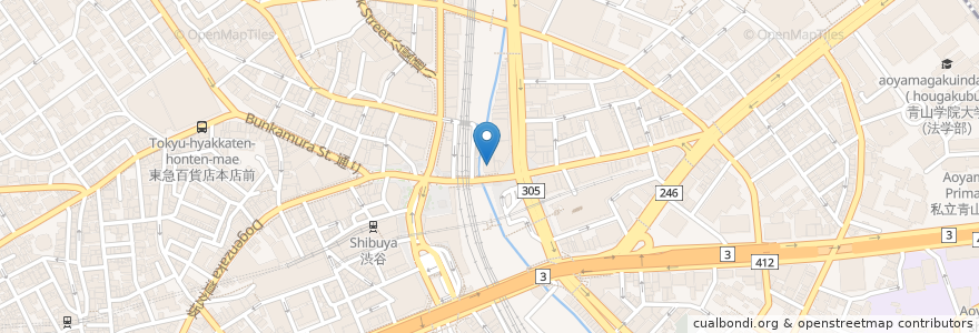 Mapa de ubicacion de みずほ銀行 en ژاپن, 東京都, 渋谷区.