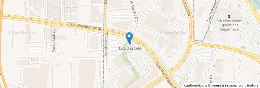 Mapa de ubicacion de LadyBug Cafe en Verenigde Staten, Arizona, Maricopa County, Phoenix.
