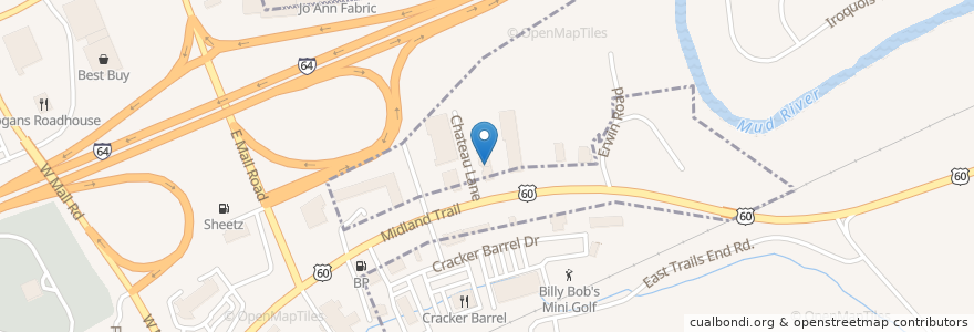 Mapa de ubicacion de Barboursville Urgent Care en Estados Unidos Da América, Virgínia Ocidental, Cabell County, Barboursville.