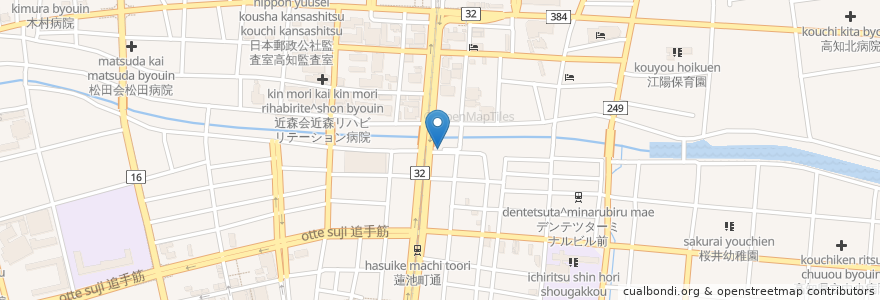 Mapa de ubicacion de はりまや地下駐車場 en اليابان, كوتشي, كوتشي.