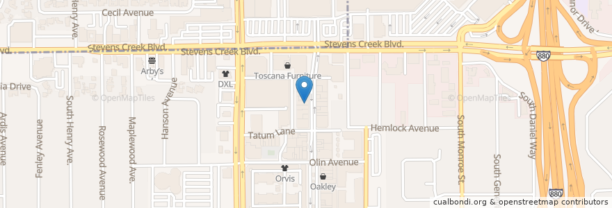 Mapa de ubicacion de Cocola Bakery & Cafe en Estados Unidos Da América, Califórnia, Santa Clara County, San Jose.
