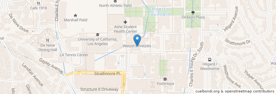 Mapa de ubicacion de Bruin Buzz en United States, California, Los Angeles County, Los Angeles.