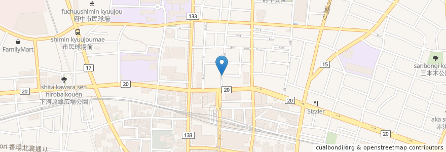 Mapa de ubicacion de タイムズ en Japão, Tóquio, 府中市.