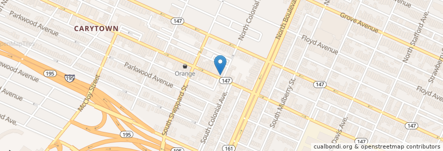 Mapa de ubicacion de Coppola's Deli en Stati Uniti D'America, Virginia, Richmond City.