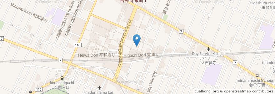 Mapa de ubicacion de いな垣 en Japão, Tóquio, 武蔵野市.
