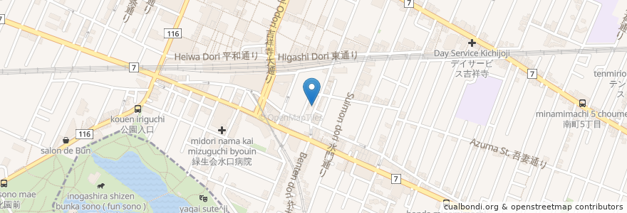 Mapa de ubicacion de 吉祥寺南町診療所 en ژاپن, 東京都, 武蔵野市.