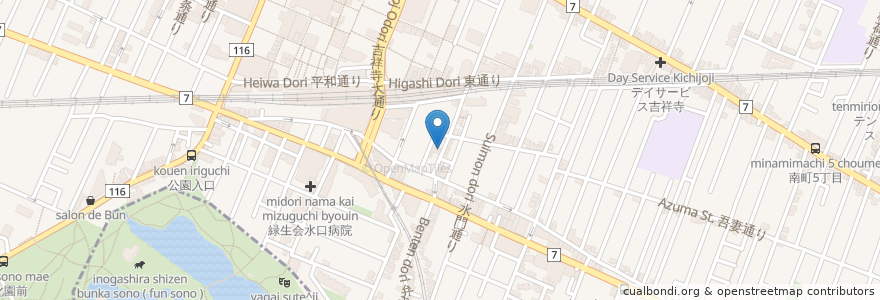 Mapa de ubicacion de 阿羅耶識院 en Japan, 東京都, 武蔵野市.
