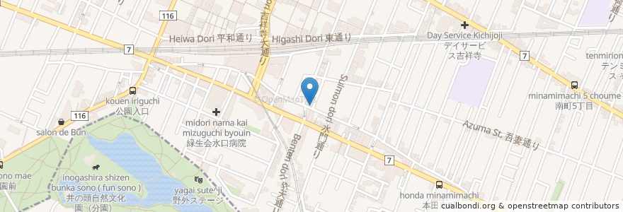 Mapa de ubicacion de どいちゃん en Japonya, 東京都, 武蔵野市.