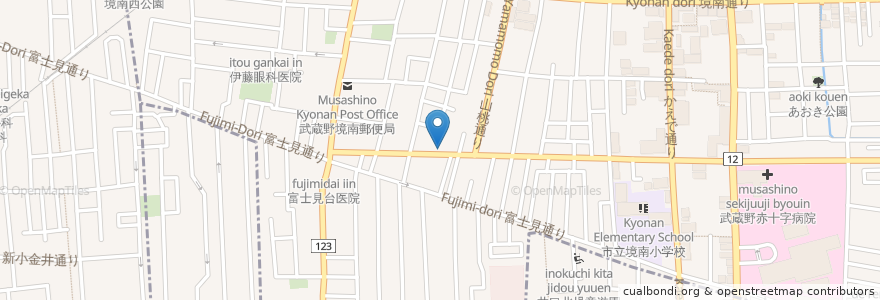 Mapa de ubicacion de 境南コミュニティセンター en Japonya, 東京都, 三鷹市.