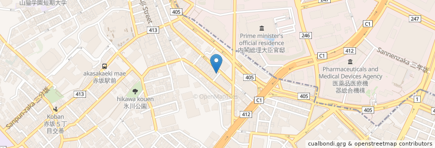 Mapa de ubicacion de よし乃 en 日本, 東京都, 港区.