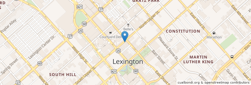 Mapa de ubicacion de Lexington Diner en United States, Kentucky, Fayette County, Lexington.