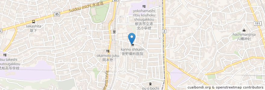 Mapa de ubicacion de 菅野歯科医院 en 日本, 神奈川県, 横浜市.