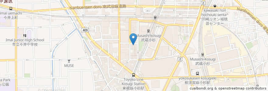 Mapa de ubicacion de 串駒 慎ちゃん en Япония, Канагава, Кавасаки, Накахара.