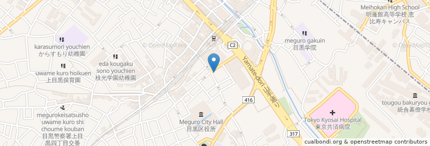 Mapa de ubicacion de beeftei en Japón, Tokio, Meguro.