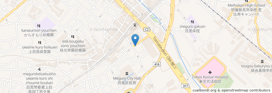Mapa de ubicacion de コロッセオ中目黒 en Japan, Tokyo, Meguro.