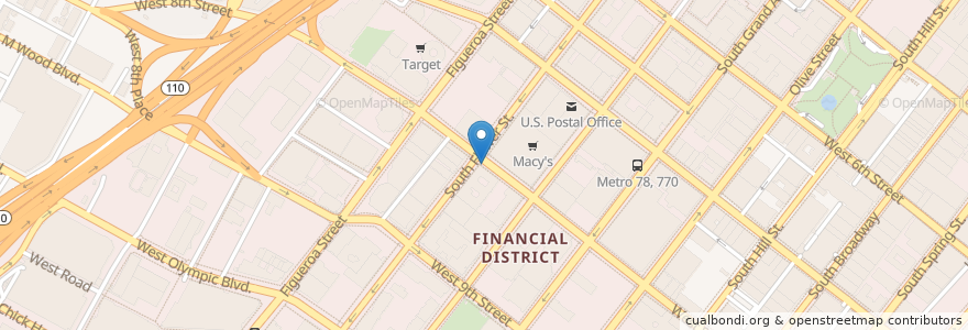 Mapa de ubicacion de IHOP en 미국, 캘리포니아주, Los Angeles County, 로스앤젤레스.