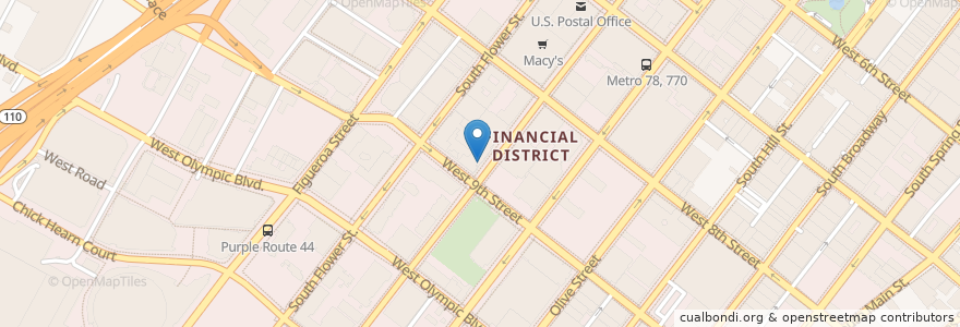 Mapa de ubicacion de Quiznos Sandwich Restaurant en Amerika Syarikat, California, Los Angeles County, Los Angeles.