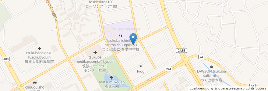 Mapa de ubicacion de フォーミール (Four Meal) en 일본, 이바라키현, つくば市.