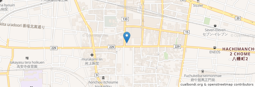 Mapa de ubicacion de 三井住友銀行府中支店 en اليابان, 東京都, 府中市.