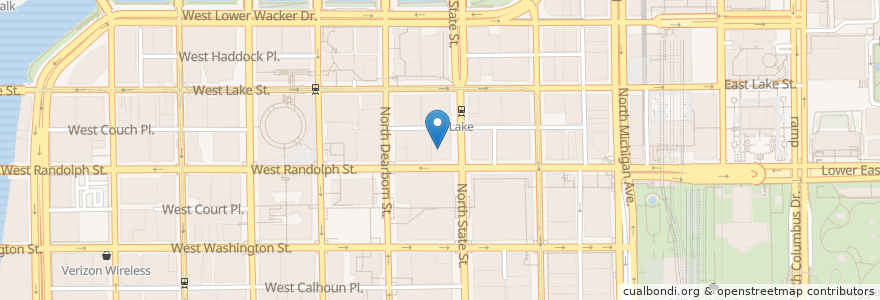 Mapa de ubicacion de Gene Siskel Film Center en 美利坚合众国/美利堅合眾國, 伊利诺伊州 / 伊利諾州, 芝加哥.