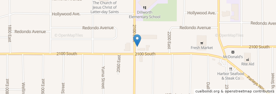 Mapa de ubicacion de The Blue Plate Diner en 미국, 유타 주, Salt Lake County, Salt Lake City.