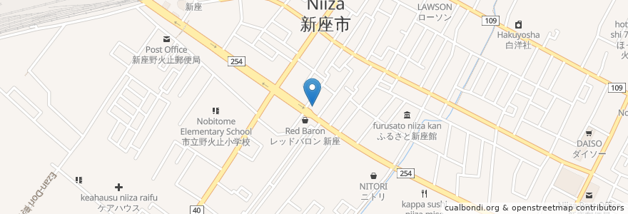 Mapa de ubicacion de Kygnus en Jepun, 埼玉県, 新座市.