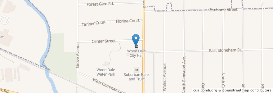 Mapa de ubicacion de Wood Dale City Hall en Estados Unidos De América, Illinois, Dupage County, Wood Dale.