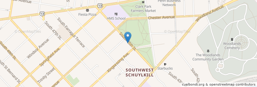 Mapa de ubicacion de 45th & Kingsessing en United States, Pennsylvania, Philadelphia County, Philadelphia.