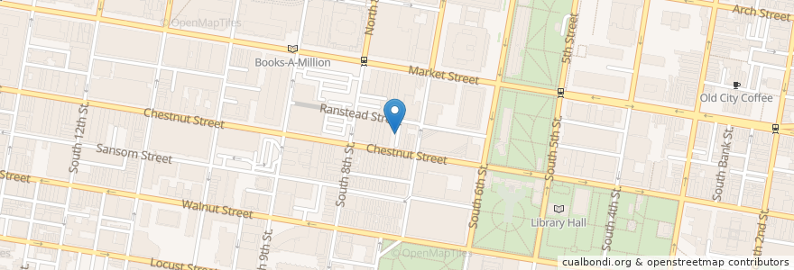 Mapa de ubicacion de 711 Chestnut Street en United States, Pennsylvania, Philadelphia County, Philadelphia.