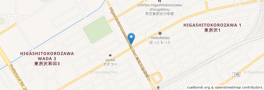 Mapa de ubicacion de 武蔵野銀行 en Japão, 埼玉県, 所沢市.