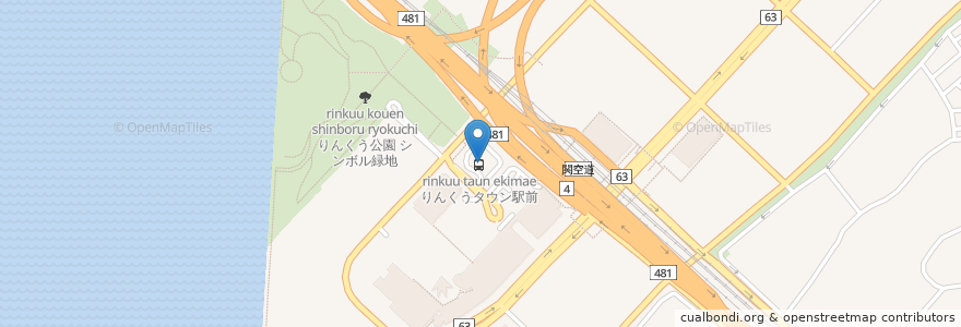 Mapa de ubicacion de りんくうタウン駅前 en Giappone, Prefettura Di Osaka, 泉佐野市.