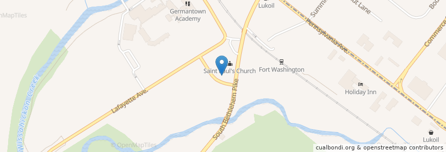 Mapa de ubicacion de Zake's Cafe en アメリカ合衆国, ペンシルベニア州, Montgomery County, Whitemarsh Township.