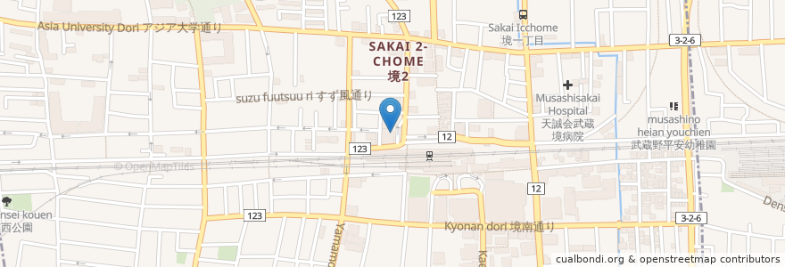 Mapa de ubicacion de ドトールコーヒーショップ en Japón, Tokio, Musashino.
