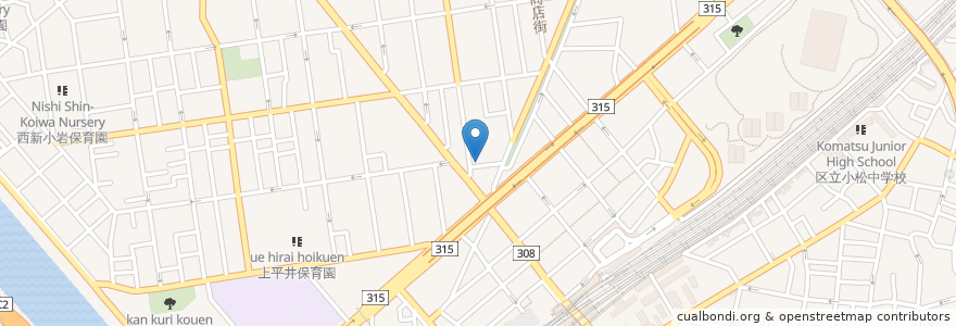 Mapa de ubicacion de ウノ耳鼻科 en 日本, 东京都/東京都, 葛飾区.