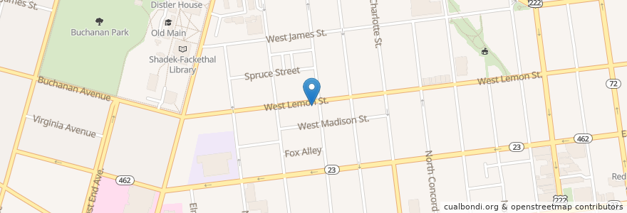 Mapa de ubicacion de Splits & Giggles en ایالات متحده آمریکا, پنسیلوانیا, Lancaster County, Lancaster.