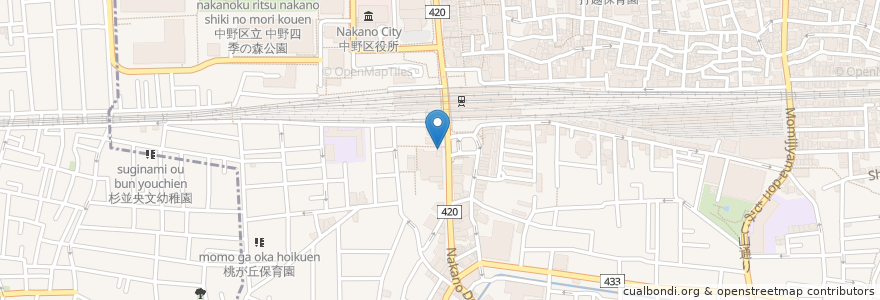 Mapa de ubicacion de クリニック 龍生堂 en Japonya, 東京都, 中野区.