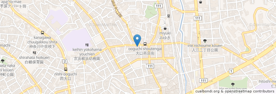 Mapa de ubicacion de 蕎麦処 三河家 en Japão, 神奈川県, 横浜市, 神奈川区.