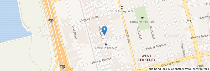 Mapa de ubicacion de 4th Street Bagel en ایالات متحده آمریکا, کالیفرنیا, شهرستان آلامدا، کالیفرنیا, Berkeley.