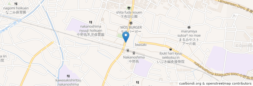 Mapa de ubicacion de マクドナルド 中野島駅前店 en 日本, 神奈川県, 川崎市, 多摩区.