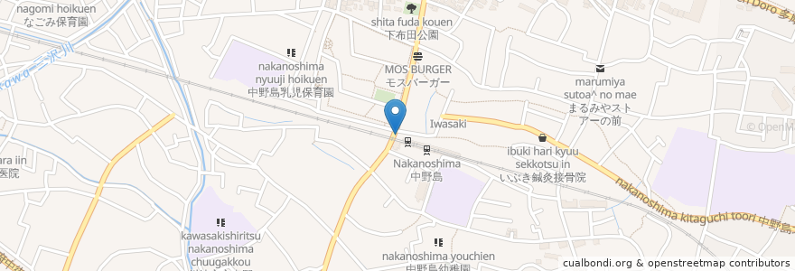 Mapa de ubicacion de 横浜銀行 en 일본, 가나가와현, 川崎市, 多摩区.