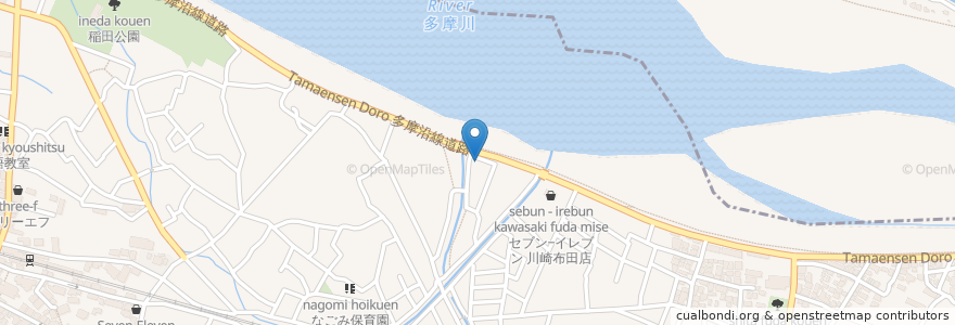 Mapa de ubicacion de 上河原公衆トイレ en Japan, Präfektur Kanagawa, 川崎市, 多摩区.