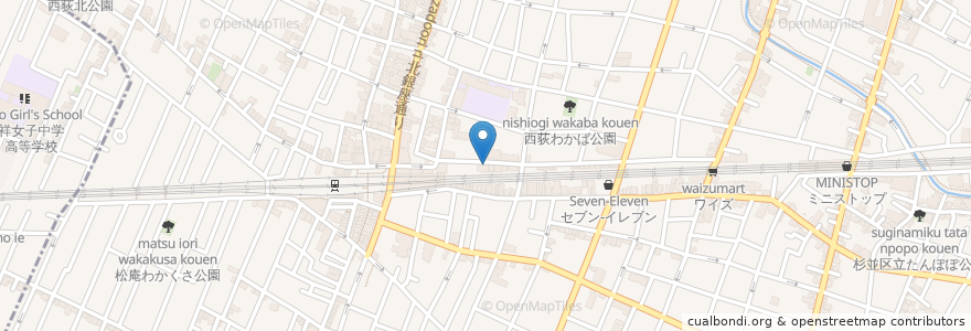 Mapa de ubicacion de ふらわぁ薬局 en Japonya, 東京都, 杉並区.