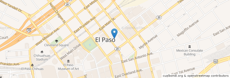 Mapa de ubicacion de Wellsfargo en Verenigde Staten, Texas, El Paso County, El Paso.