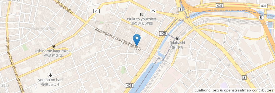 Mapa de ubicacion de 食道楽 en 日本, 東京都.