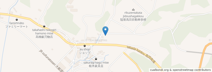 Mapa de ubicacion de 日本郵便(ゆうパック)陸前高田支店 en 日本, 岩手県, 陸前高田市.