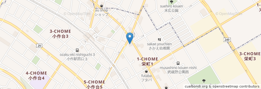 Mapa de ubicacion de Cafeレストラン ガスト 小作店 en Japão, Tóquio, 羽村市.
