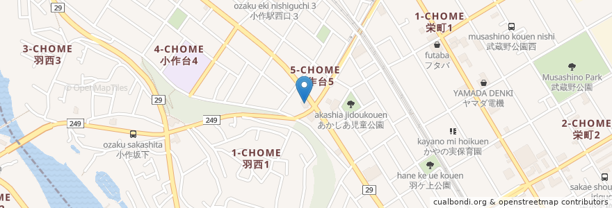 Mapa de ubicacion de ステーキのどん 羽村店 en Japón, Tokio, Hamura.