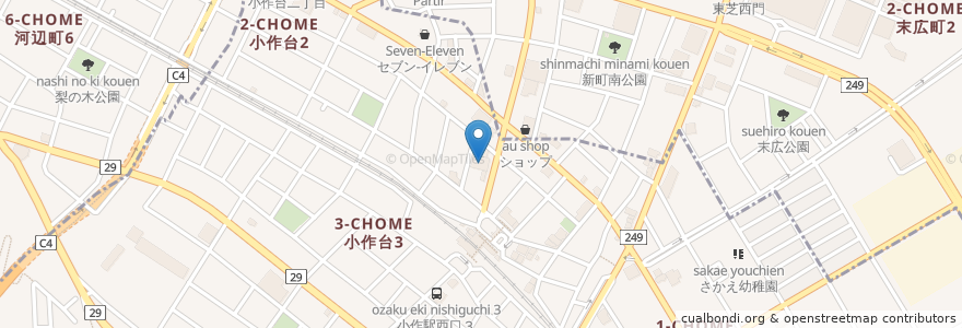 Mapa de ubicacion de ドラッグセイムス 小作駅東口店 en Japón, Tokio, Ome, Hamura.