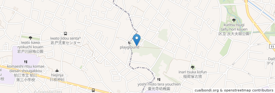 Mapa de ubicacion de 喜多見氷川神社 en Giappone, Tokyo, 世田谷区.